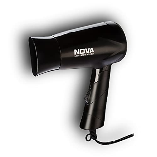 Nova NHP 8100 Silky Shine 1200 W Hot and Cold Foldable Hair Dryer (Black) - Image 1