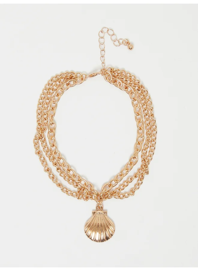 Styli Styli Shell Drop Layered Anklet with Lobster Clasp