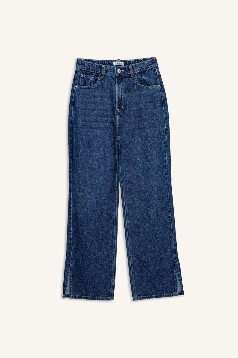 DeFacto Blue Woman 90s High-Waist Wide-Leg Jeans Casual - Image 1