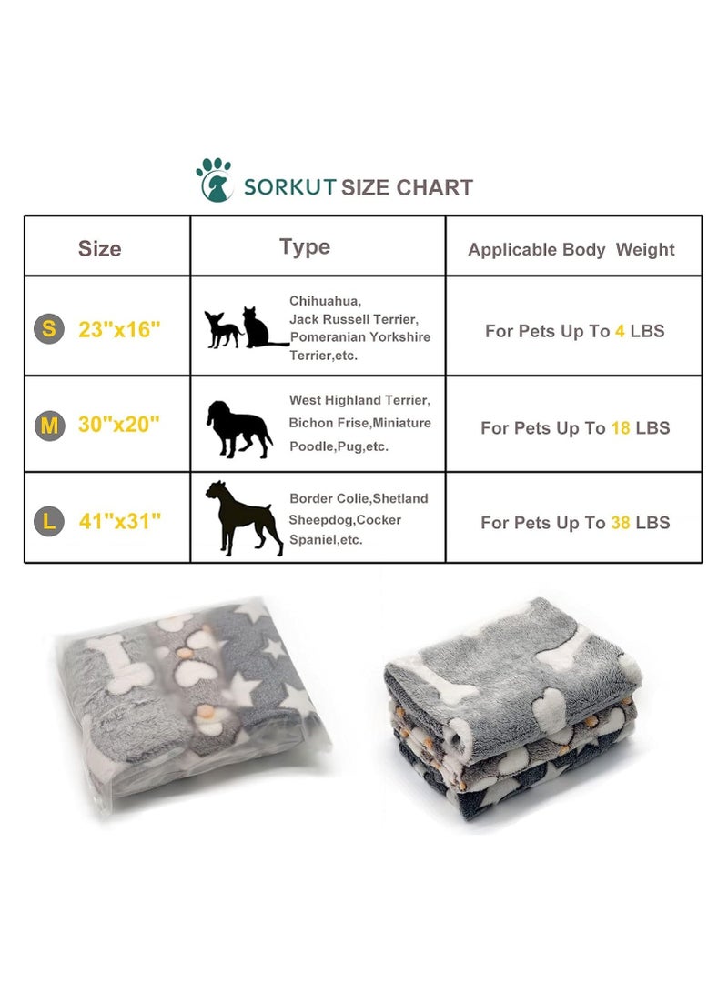 Blankets Set, 3 Pcs Soft Dog Cat Fleece Blankets, Super Soft Warm Sleep Mat Fluffy Premium Fleece Pet Blanket, 31"x20"  - Image 4