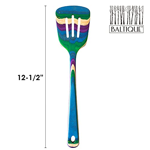 Totally Bamboo Baltique Mumbai Collection 12-1/2" Wooden Slotted Spatula, Safe for Nonstick - Image 4