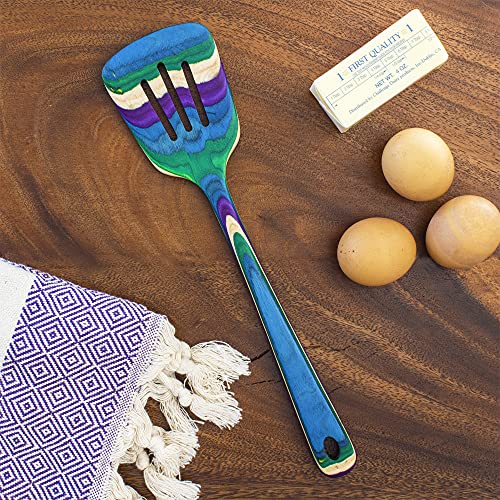 Totally Bamboo Baltique Mumbai Collection 12-1/2" Wooden Slotted Spatula, Safe for Nonstick - Image 2