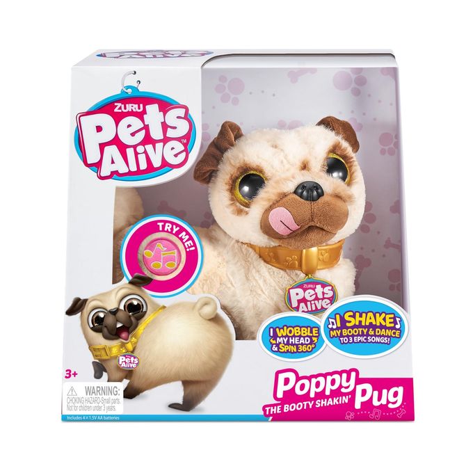 Pets Alive Poppy The Booty Shakin Pug  Interactive Dancing Plush Puppy by ZURU Robotic Realistic Soft Dog Stuffed Animal Toy for Kids, Girls - Image 2