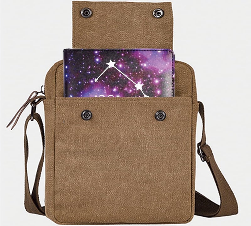 CAAORDKSO Mini Crossbody Bag Shoulder Bag for Men, Small Messenger Satchel Bag for Women Travel Bag Multi Pocket Purses (Coffee) - Image 3