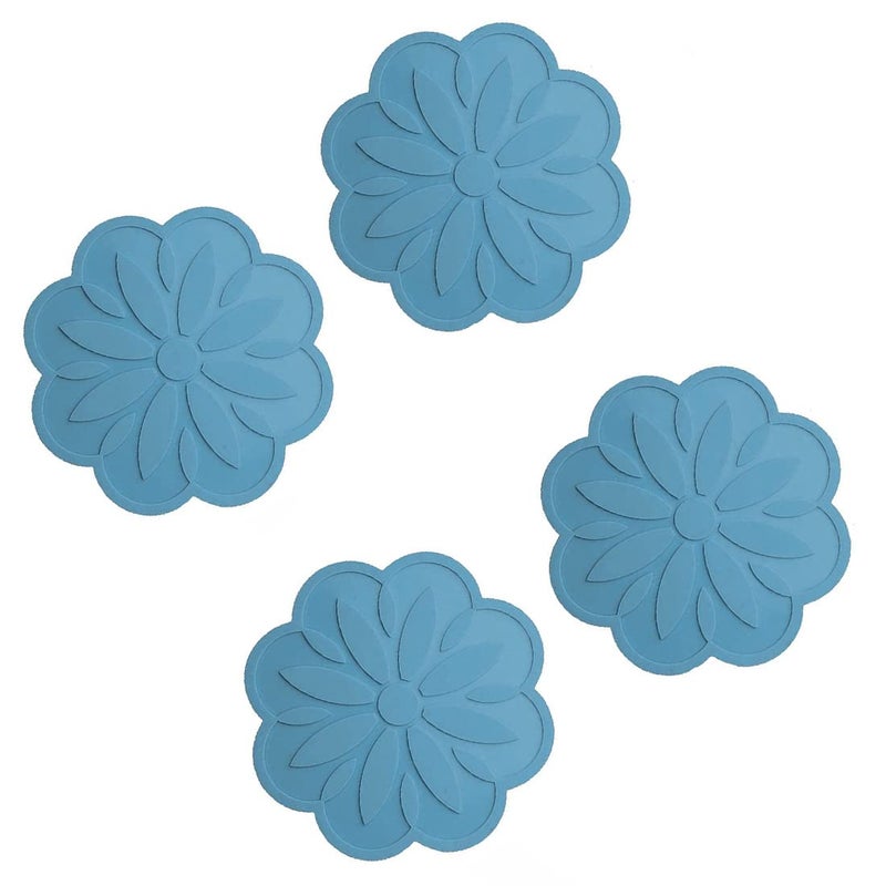 P Plus Fire Silicone Trivets for Hot Dishes Trivet Mat Hot Pads for Kitchen Non-Slip Coaster (Peacock, Set of 4) - Image 1