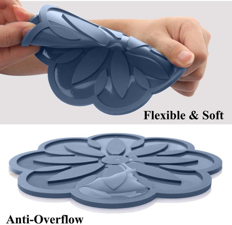 P Plus Fire Silicone Trivets for Hot Dishes Trivet Mat Hot Pads for Kitchen Non-Slip Coaster (Peacock, Set of 4) - Image 3