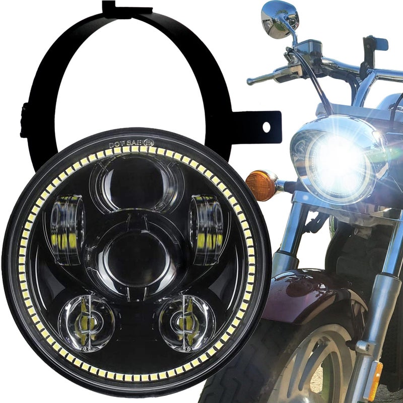 Eagle Lights 575 inch LED Motorcycle Headlight Kit for Honda VTX with Bracket and Hardware  Plug and Play Generation III with Halo Ring 20022008 VTX 1800 VTX 1300