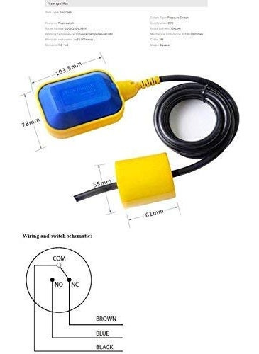 jenix Jenix 220250 Volts Ip 68 Water Tank Float Sensor Switch for Water Level Controller With 3 Mtr Cable Wire Select NONC Pack of 3  - Image 2