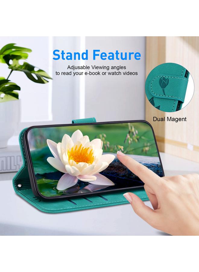 S-TOP Case For iPhone 12 / 12 Pro Lotus Embossed Leather Phone Case - Image 5