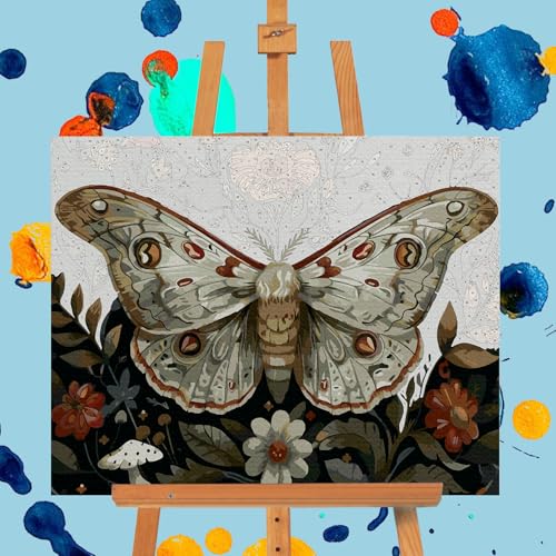 Offito Paint by Numbers Kit for Adults - Butterfly Acrylic Adult Paint by Number Kits on Canvas for Beginner, Butterfly DIY Oil Painting by Numbers for Adults Kit, Perfect for Home Decor Gift 16"x20" - Image 4
