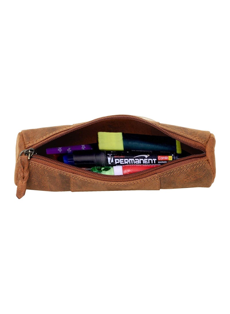 Rustic Town Rustic Town Leather Pencil Case Holder Brown  - Image 4