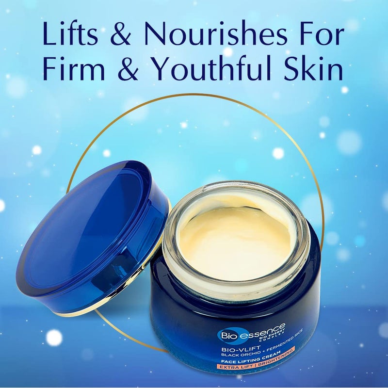 Bio Essence BioVlift Face Firming Cream Tightening Double Chin Firming Hyaluronic Acid Fermented Rice Niacinamide Face Moisturizer for Women Ideal for All Skin Types Anti Ageing 45g - Image 4