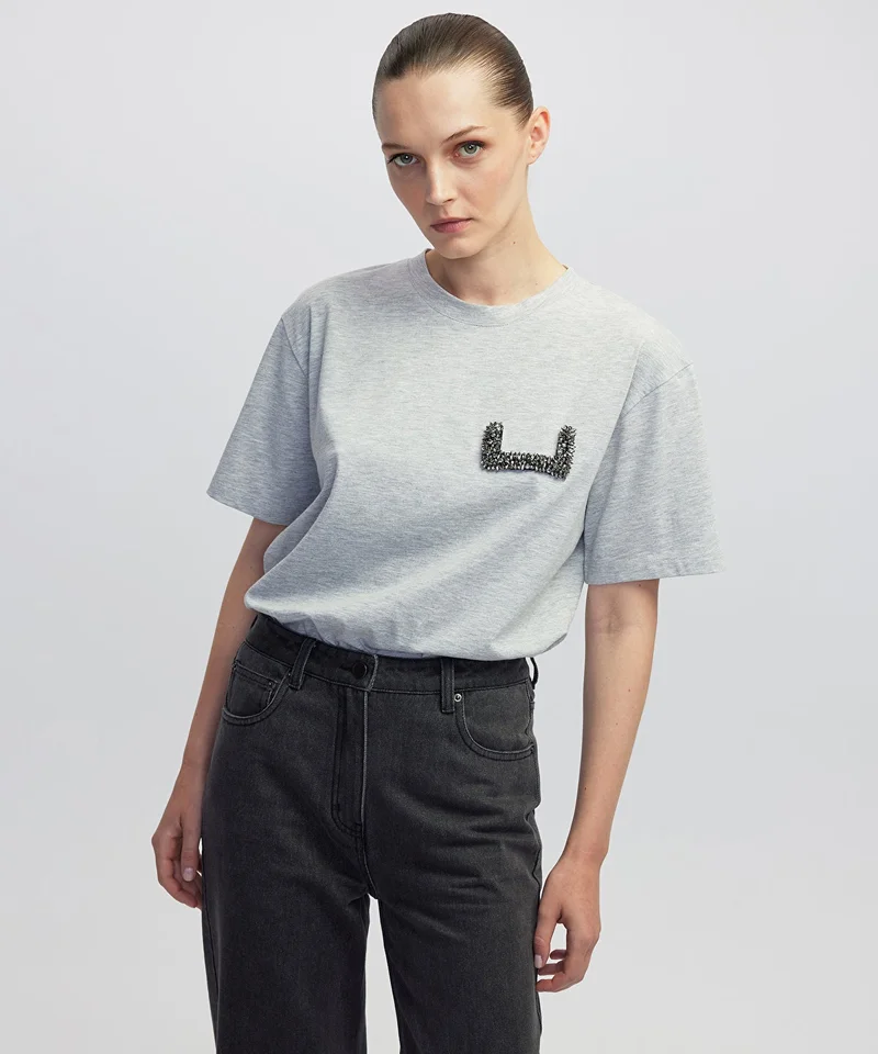 ابيكول Basic T-Shirt with Applique