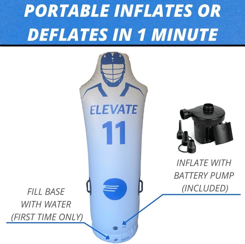 Elevate Inflatable Defender Dummy w/Air Pump - Great Sports Training Aid for Lacrosse, Soccer, Basketball, Field Hockey, Punching Bag. Highly Portable and Fun. - Image 2