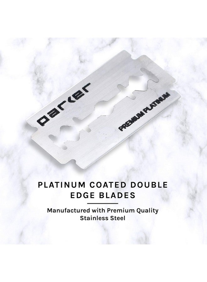 باركر سيفتي رازور ماكينة حلاقة باركر 98R فائقة الثقل بمقبض طويل وحافة مزدوجة و5 شفرات قابلة لإعادة التعبئة - Image 5