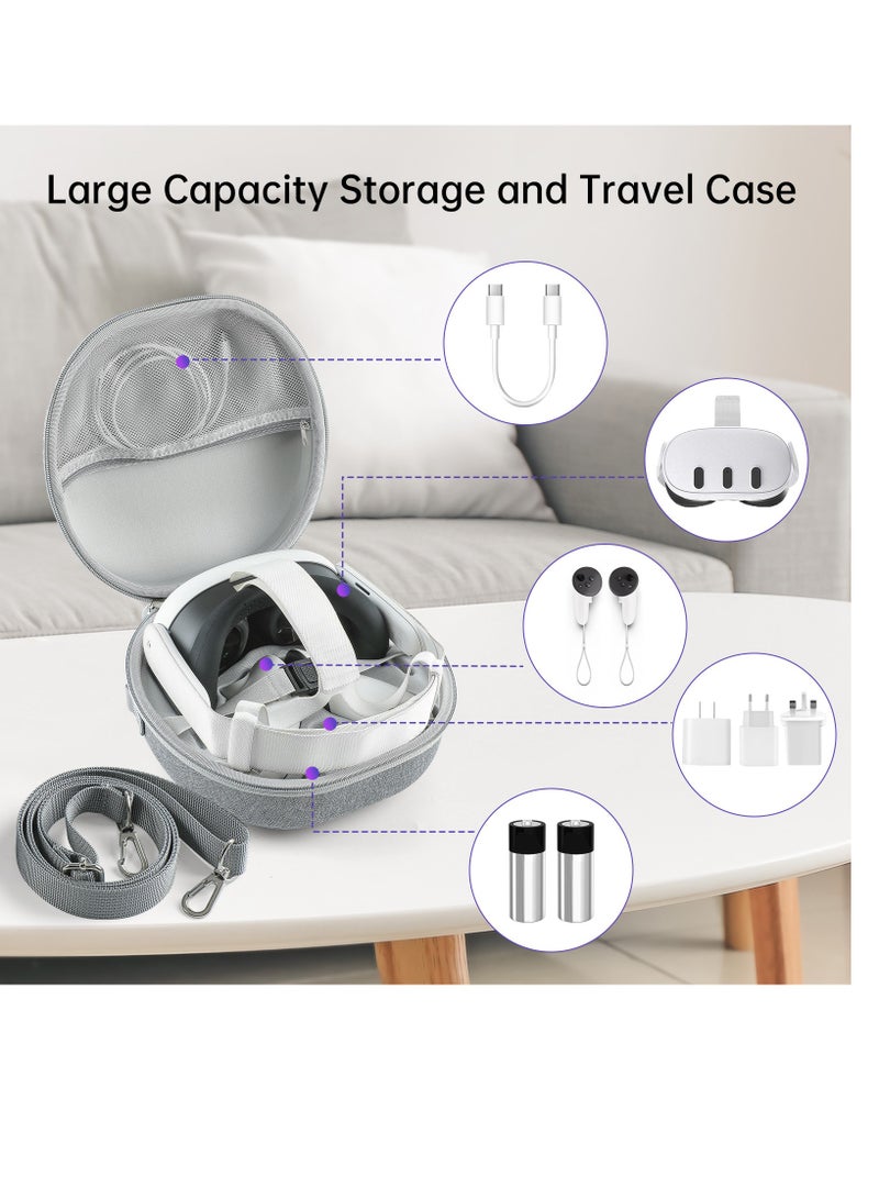 Waterproof Hard Case for Meta Oculus Quest 3 VR Gaming Headset and Touch Controllers Shockproof Carrying Bag Organizer Case with Mesh Pocket Suitable for Travel and Home Storage  - Image 3