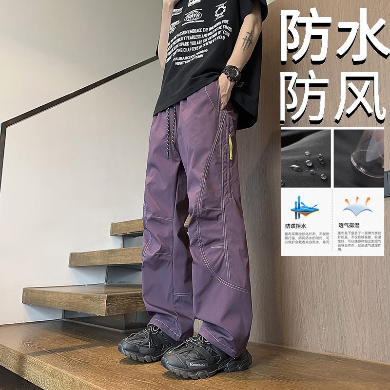 Men'S And Women'S Spring & Fall Thin Quick-Drying Functional Travel Waterproof Soft Shell Straight Hiking Sports Pants Windproof Workwear - Image 5