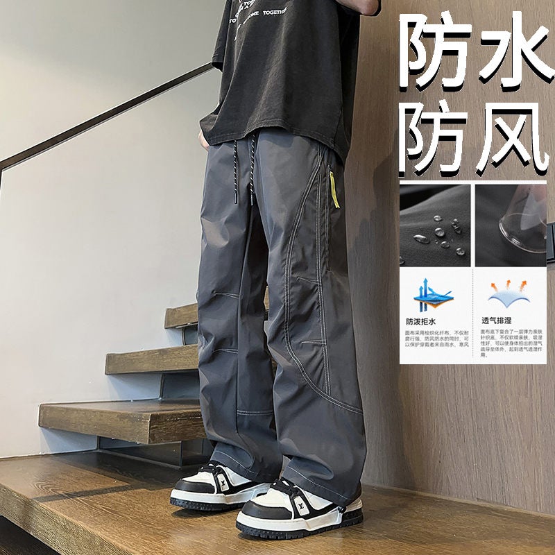 Men'S And Women'S Spring & Fall Thin Quick-Drying Functional Travel Waterproof Soft Shell Straight Hiking Sports Pants Windproof Workwear - Image 3