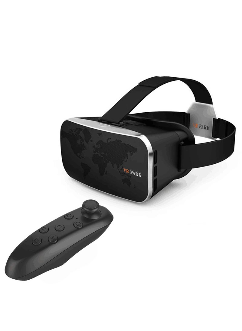 Generic Latest VRPaRK Glasses Virtual Reality Cinema Gaming Helmet Box V3 + Y1 Black 