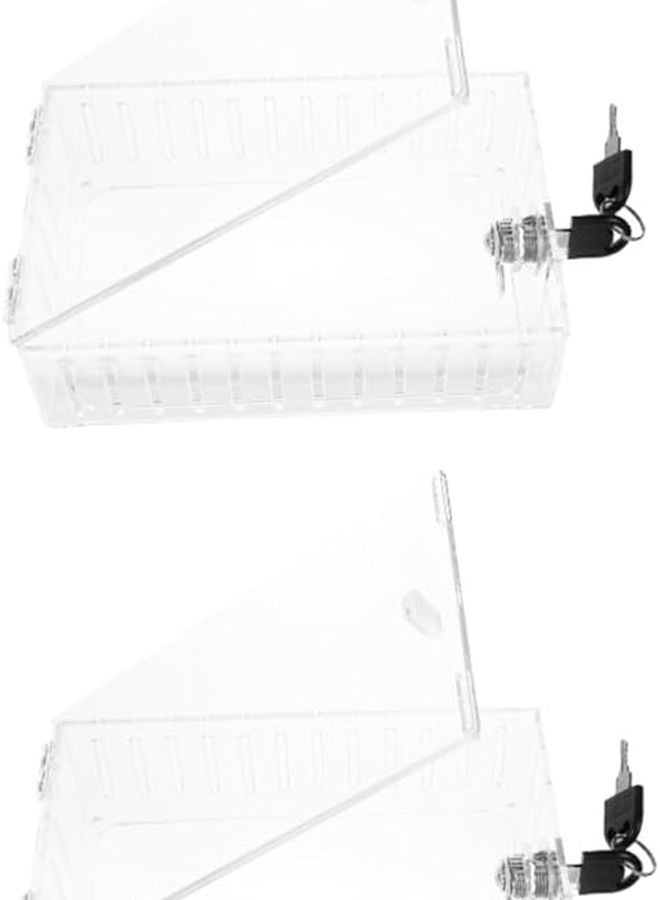 2 Pack Transparent Thermostat Lock Box Key Guard For Indoor Outdoor Use Easy Install Secure - Image 2