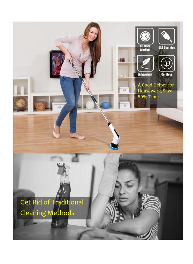 SYOSI Long Lasting Battery Life - Powered by large capacity rechargeable premium battery, the shower scrubber combined USB-C fast charge technology and battery level display function, you never need to worr - Image 4