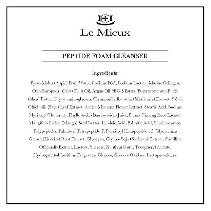 Le Mieux Peptide Foam Cleanser - Age Defying Face Wash with Marine Collagen & 3 Peptides for Glowing Skin, Foaming Cleanser for Dry Skin, No Parabens or Sulfates (6 oz / 180 ml) - Image 3