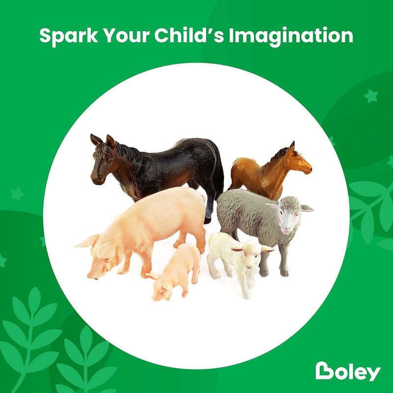 BOLEY Boley Farm Animal Figurines  15 Piece Playset of Small Realistic Plastic Assorted Farm Animals for Toddlers and Kids - Image 2