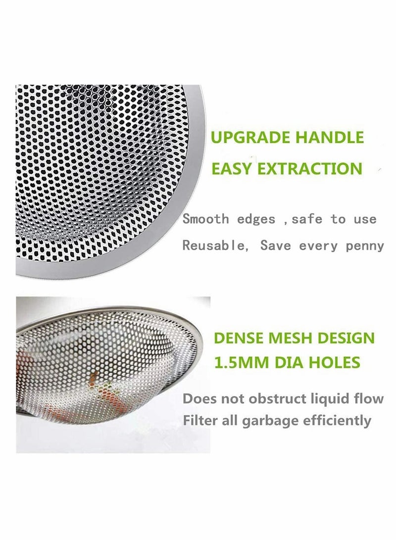 KASTWAVE Kitchen Sink Strainer Basket Catcher with Upgrade Handle, Anti-Clogging Stainless Steel Drain Filter for Most 3-1/2 Inch Kitchen Drains - Image 4