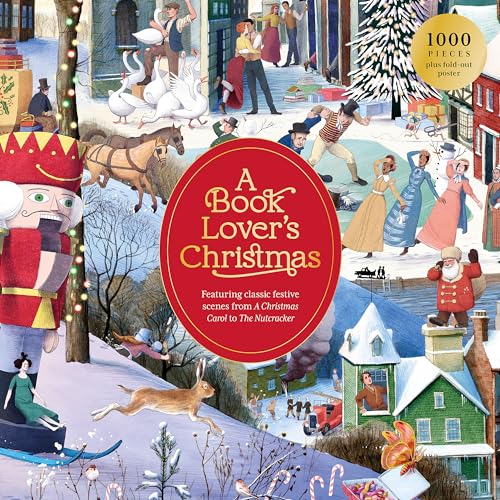 Laurence King A Book Lover's Christmas A 1000-piece Jigsaw Puzzle — Includes Beautiful Illustrations of Christmas Scenes from Literature, find Your Favorite Characters! - Image 1
