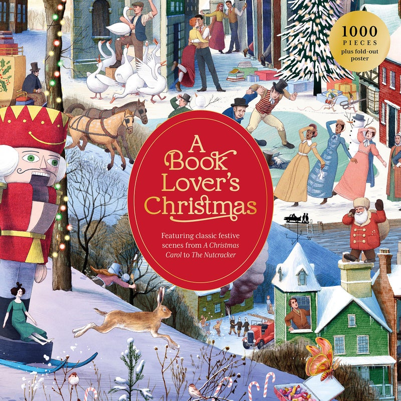 Laurence King A Book Lover's Christmas A 1000-piece Jigsaw Puzzle — Includes Beautiful Illustrations of Christmas Scenes from Literature, find Your Favorite Characters! - Image 3