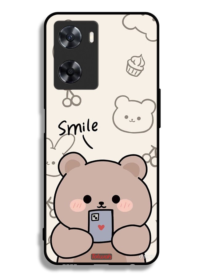 Tolwak Oppo A77 4G Protective Case Cover Smile Bear Art - Image 2