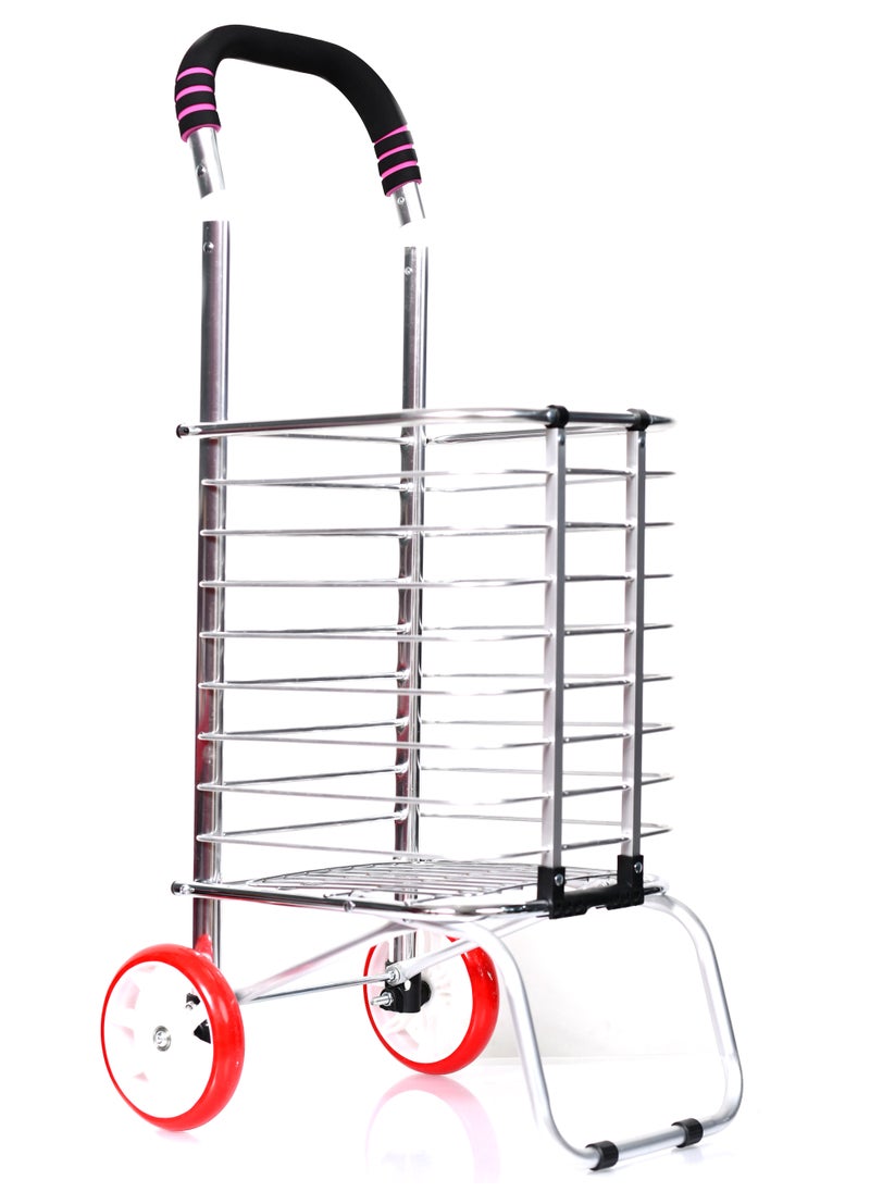 MORANO - Morano Folding Shopping Cart 2 wheels Silver - Image 1