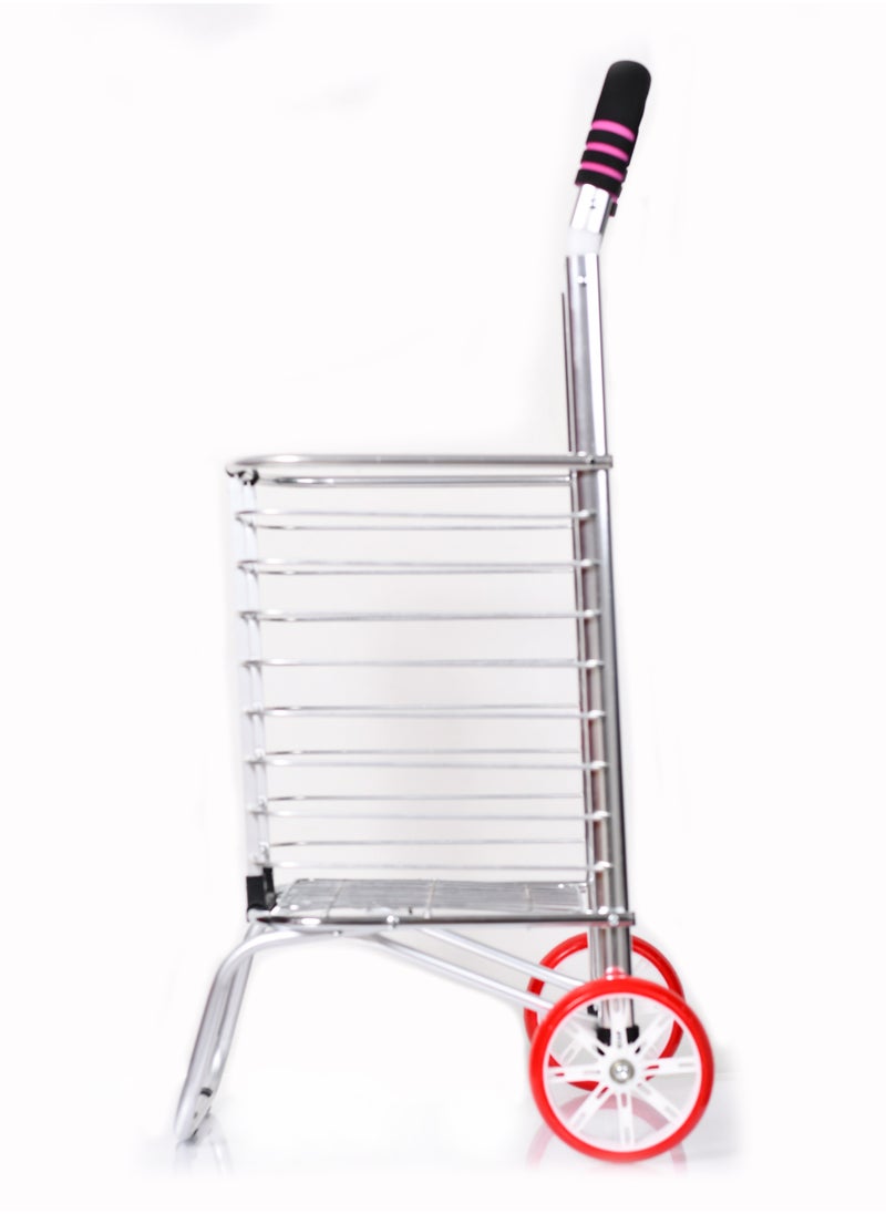 MORANO - Morano Folding Shopping Cart 2 wheels Silver - Image 1