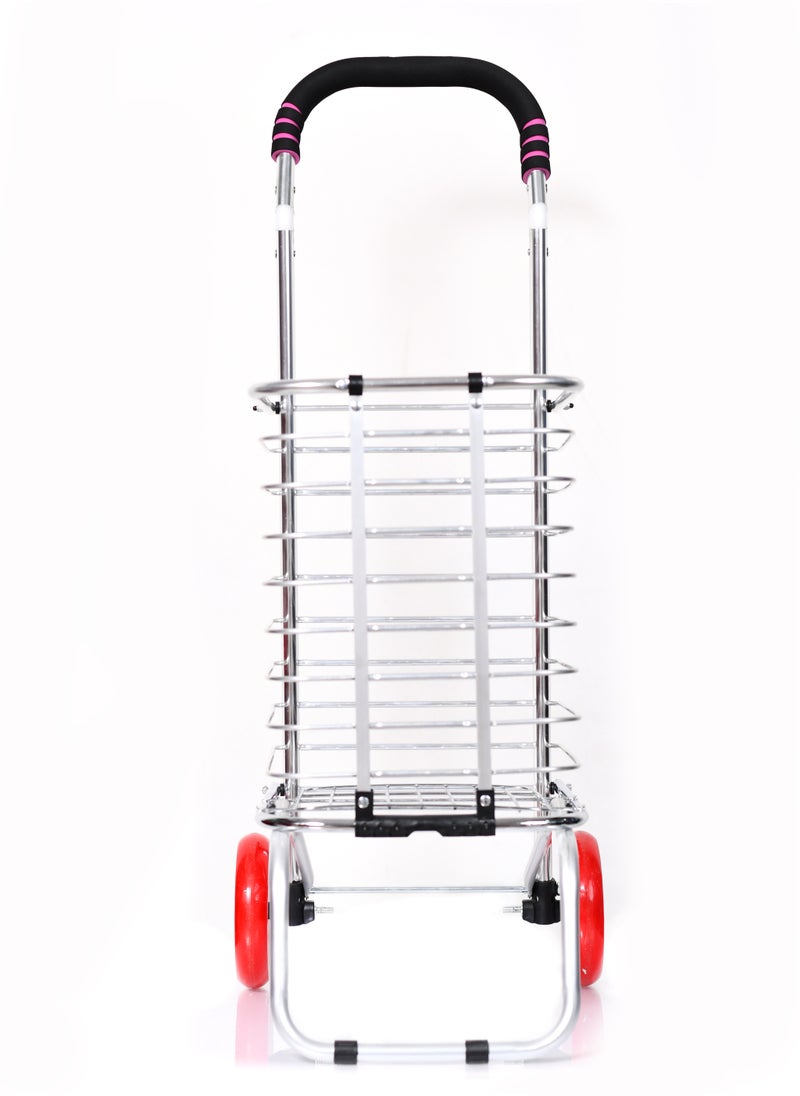 MORANO - Morano Folding Shopping Cart 2 wheels Silver - Image 1