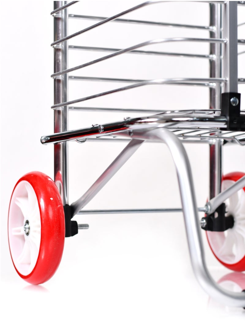 MORANO - Morano Folding Shopping Cart 2 wheels Silver - Image 1