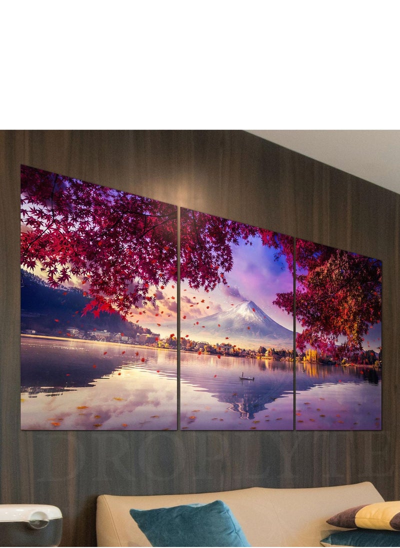 Droplyte 3 Piece Multicolor Ocean and Mountain Decorative Wall Art Wall Decor Card Board MDF Home Decor for Living Room, Drawing Room, Office Room and Bedroom 120CM x 60CM  - Image 2