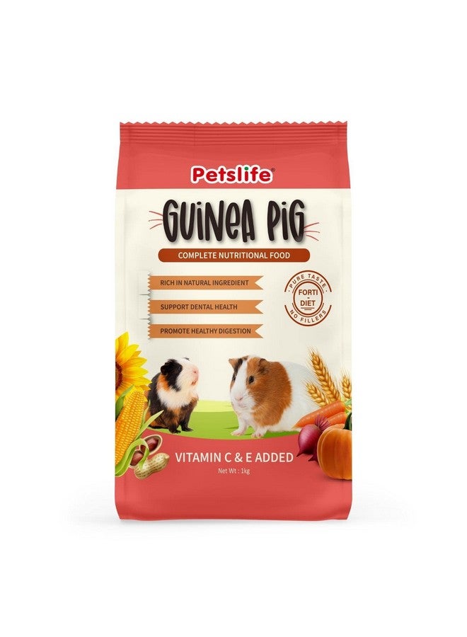 PETSLIFE Pellet Food for Guinea Pig of All Life Stages, Variety Flavor, 1 Kg - Image 1