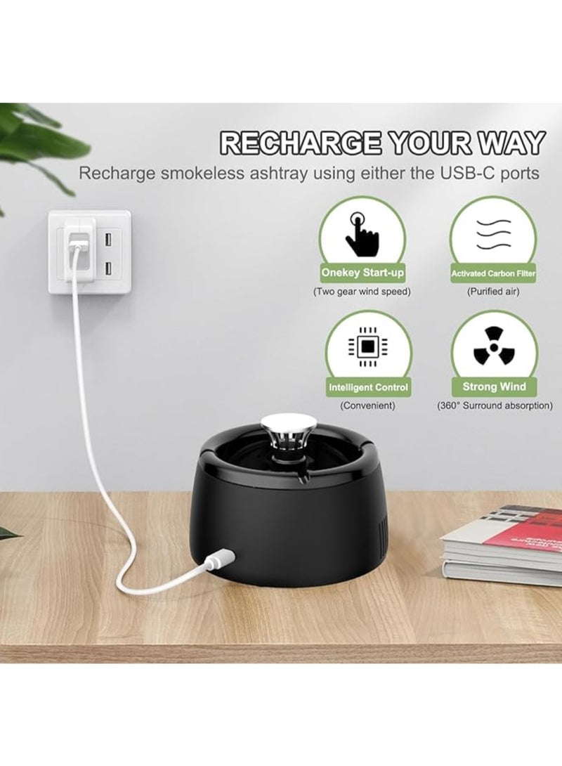 جهاز تنقية هواء متعدد الوظائف 2 في 1، منفضة سجائر بدون دخان، شحن USB - Image 4