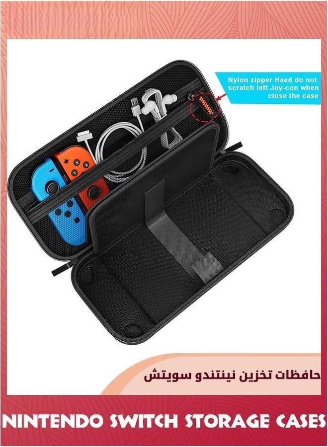 EETU Switch Case Tempered Glass Screen Protector Compatible With Nintendo Switch,20 Games Cartridges Protective Hard Shell Travel Carrying Case,Pouch For Console And Accessories - Image 4