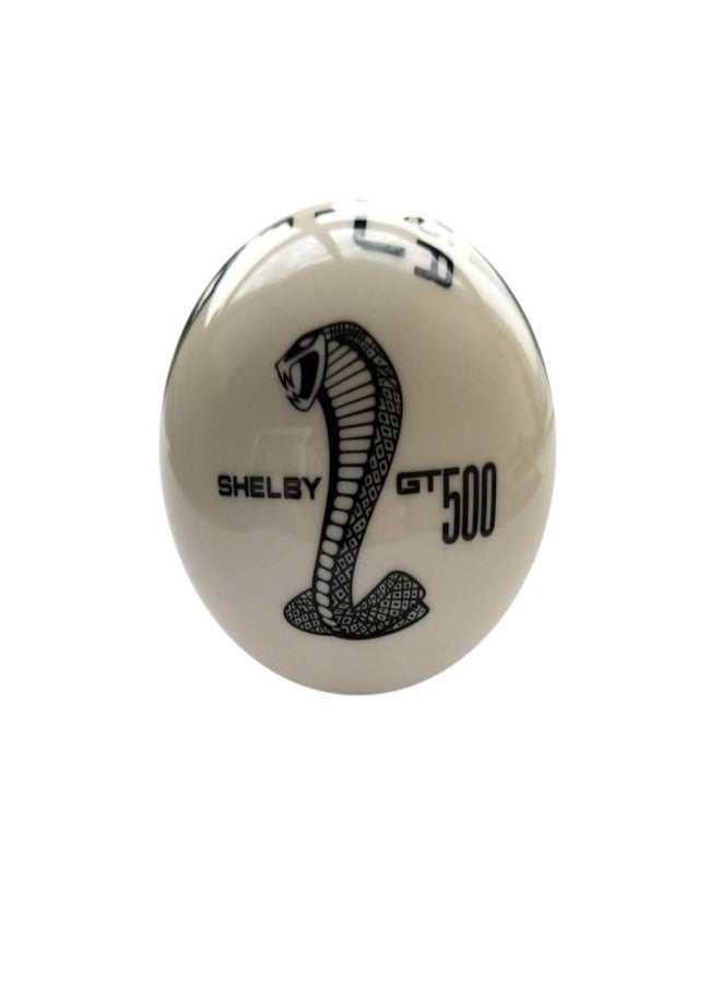 TingAo Gear 6 Speed Round Ball Type R S Shifter for Mustang Shelby GT 500 Cobra Manual Gear Shift Knob Trim Selector Red White Black (White, R on the right) - Image 3