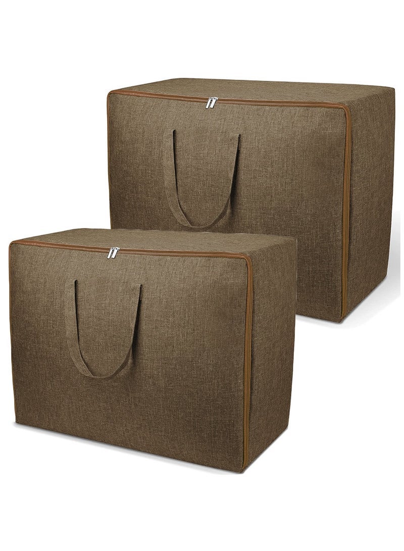 URbazaar Extra Large Storage Bag, Quilt Storage Bag, House Moving bag Cotton Soft Storage Bag, Breathable, Good for Clothes, Bedding Set Organizer - Image 2