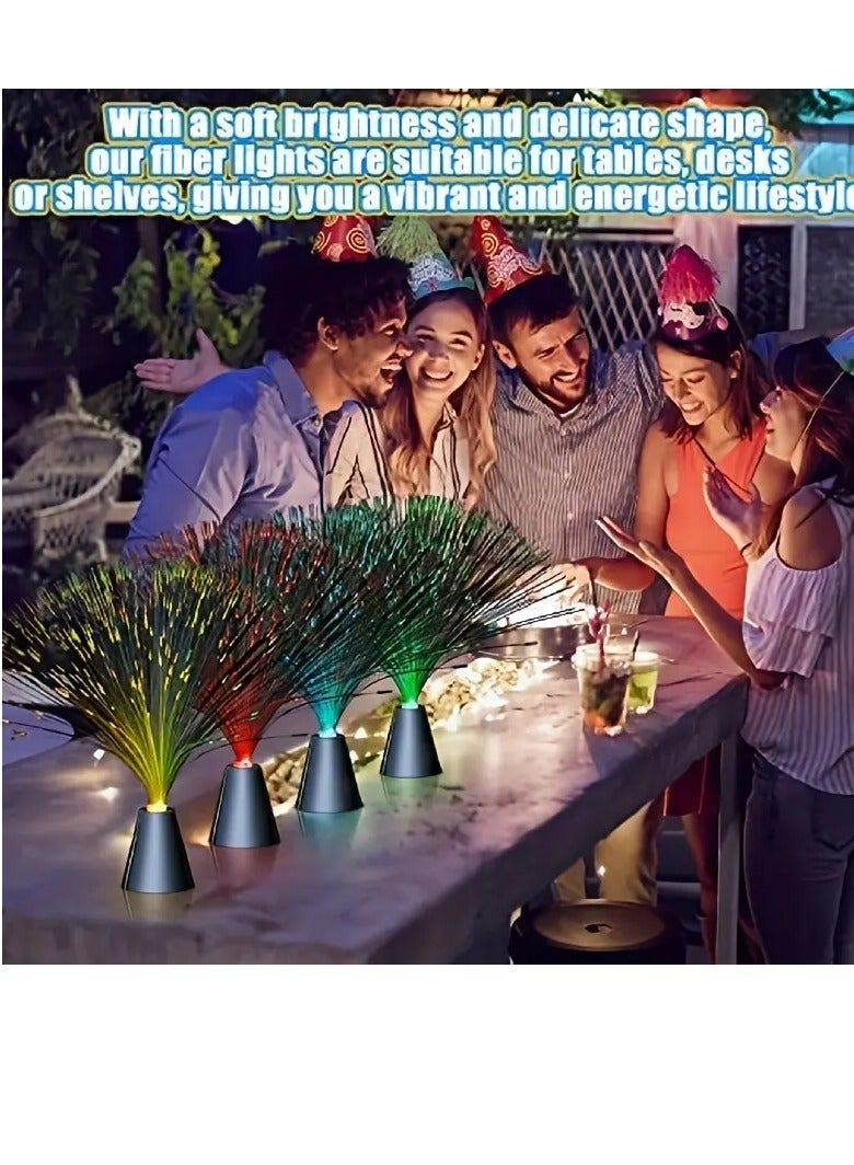 بامير LED الألياف البصرية الضوء، تغيير اللون حزب مركز مصباح المحيط، الهدوء Uplight لعيد الميلاد، بار، النيون، النادي الليلي، سطح الطاولة مصباح بلاستيكي مستقل مع التحكم في التبديل، موضوع الفضاء، تعمل بالبطارية (لا توصيل) - Image 4