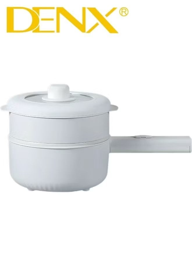Denx 2L Electric Hot Pot with Steamer and Temperature Control Non Stick Multi Cooker Skillet and Saucepan Compact Electric Frying Pan for Noodles Eggs Steak Oatmeal and Daily Home Cooking - Image 4