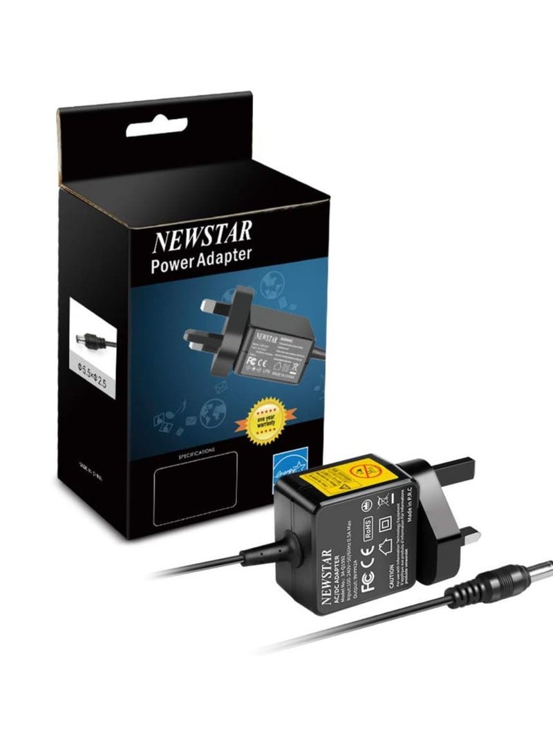 Newstar 9V 2A AC/DC Power Adapter – Wall Type 3-Pin Plug, Universal Power Supply with Overload, Overvoltage & Short Circuit Protection, High Efficiency, Low Noise, Energy-Saving Design – FC, CE, RoHS Certified - Image 1