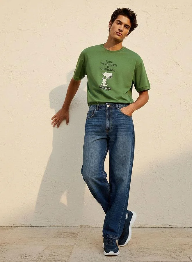 Splash FAV BLUE Denim Baggy Fit Mid-Rise Jeans for Men | Best Price UAE