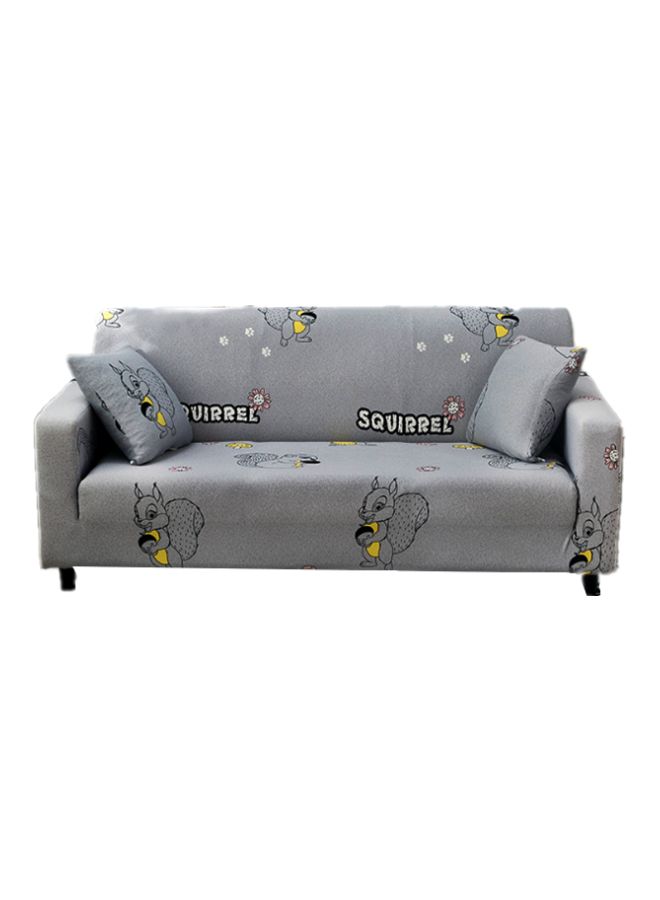 NIBEMINENT Printed 3-Seater Sofa Slipcover Grey/White/Black - Image 1