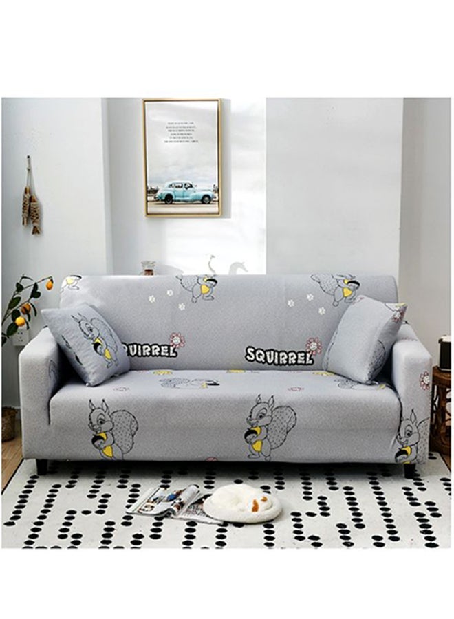 NIBEMINENT Printed 3-Seater Sofa Slipcover Grey/White/Black - Image 2