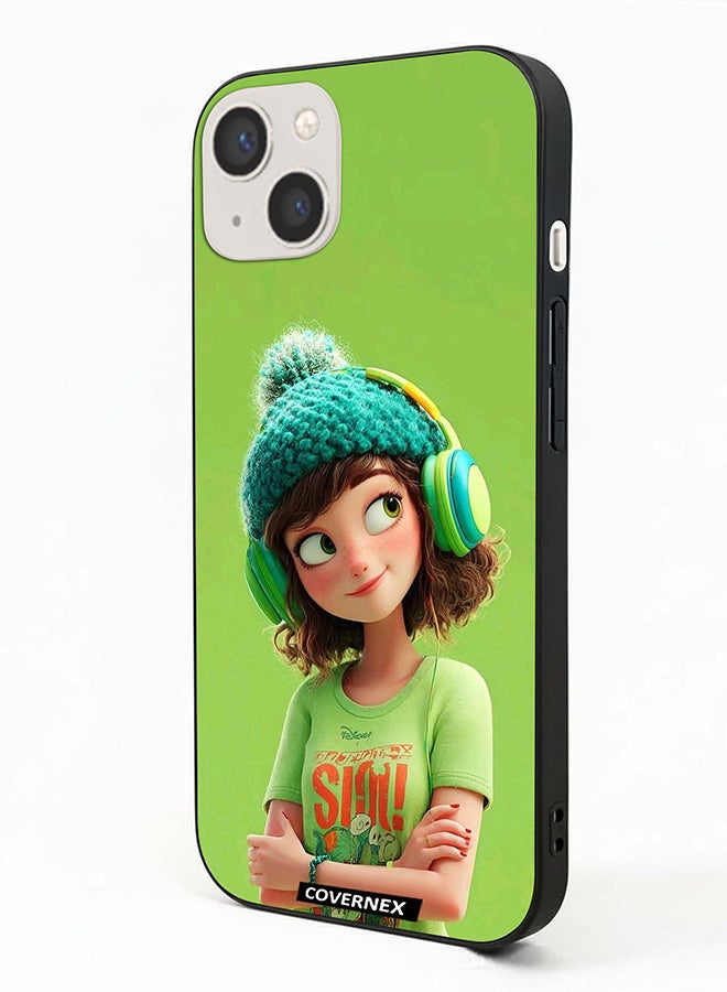 Covernex Apple iPhone 13 Protective Case Cover Printed Featuring Music Vibes Cozy Girl - Image 1