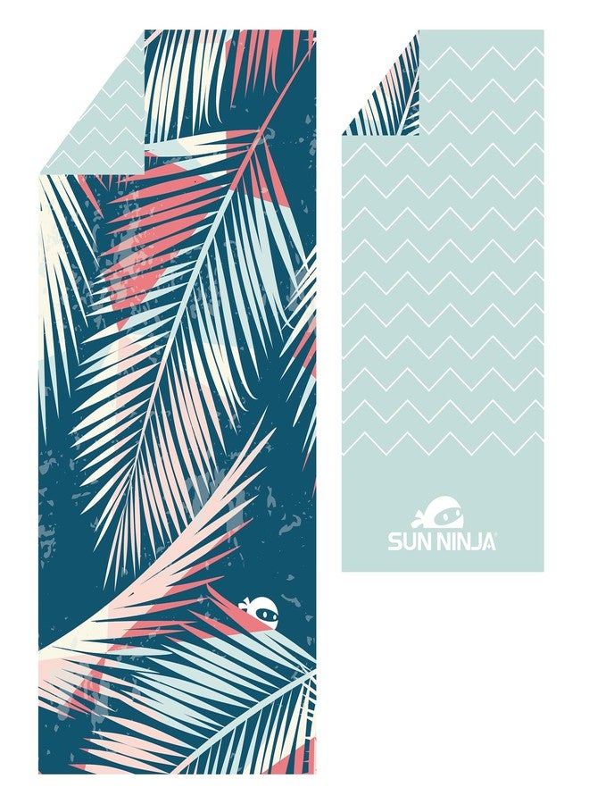 SUN NINJA Microfiber Beach Towel - Sand Free, Quick Dry, Lightweight & Compact for Beach, Pool, Yoga and Camping - 63x32 inch Super Absorbent, Large Sand Free Swim Towels for Adults and Kids - Image 1