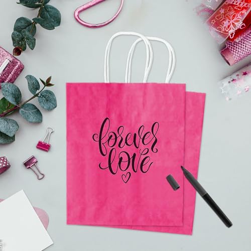 Aakriti Gift Bag Kraft Paper Bags With Handle For Birthdays, Weddings, and Parties Colorful, Durable, and Stylish Gift Packaging Bags, Perfect For Special Events 10 X 8 X 3 Inch (Dark Pink, 25) - Image 4